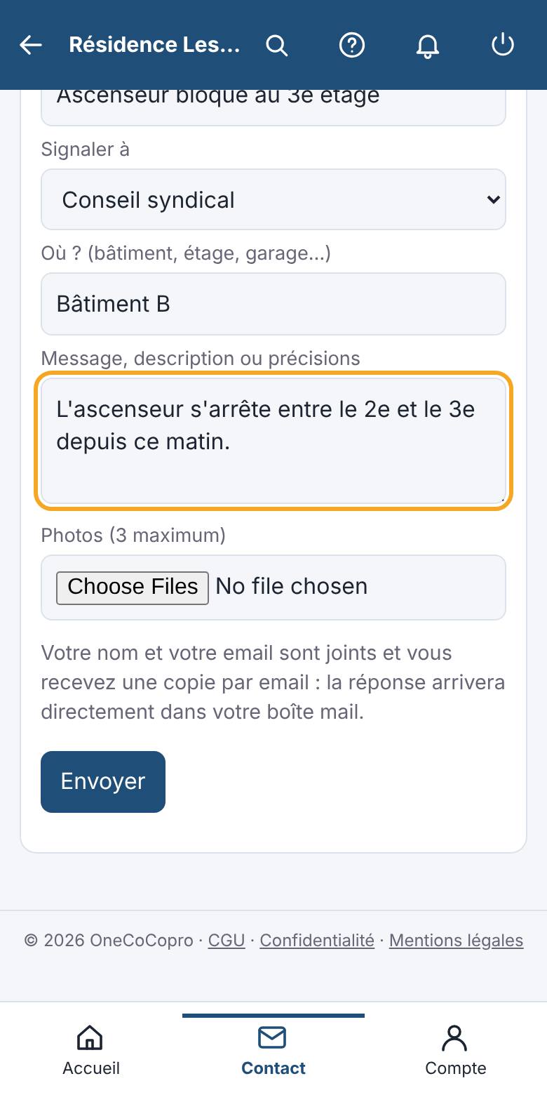 Objet, lieu, description et photos : le conseil a tout.
